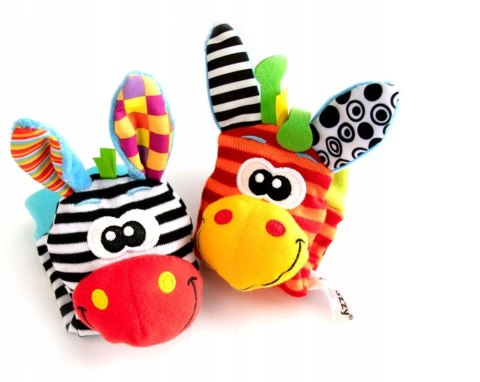 2x Skarpetki i 2x Opaski z Grzechotką Dla Niemowląt Sensoryczne Miękkie 3D