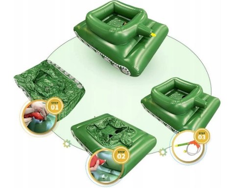 DMUCHANY CZOŁG Z Armatką Wodną Dla Dzieci Ponton Materac Na Plażę Basen