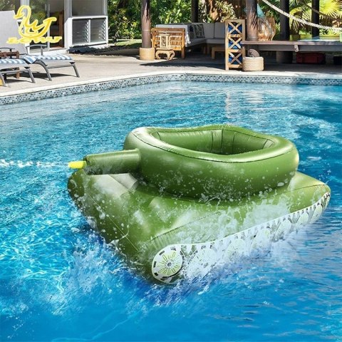 DMUCHANY CZOŁG Z Armatką Wodną Dla Dzieci Ponton Materac Na Plażę Basen