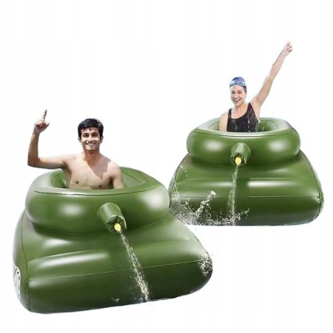 DUŻY DMUCHANY CZOŁG Z Armatką Wodną Dla Dzieci Dorosłych Ponton Materac