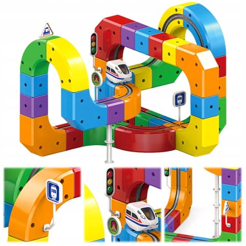 DUŻY MAGICZNY TOR KONSTRUKCYJNY 3D - ANTYGRAWITACYJNY POCIĄG 95 EL KOLEJKA