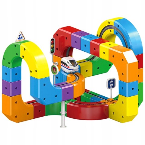 DUŻY MAGICZNY TOR KONSTRUKCYJNY 3D - ANTYGRAWITACYJNY POCIĄG 95 EL KOLEJKA