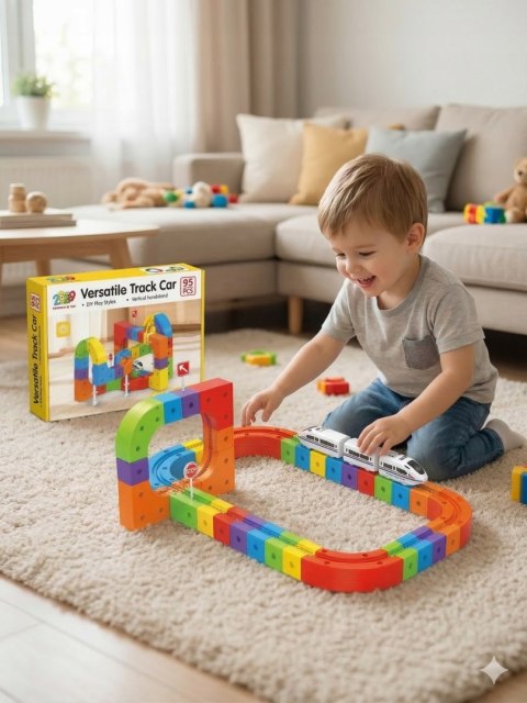 DUŻY MAGICZNY TOR KONSTRUKCYJNY 3D - ANTYGRAWITACYJNY POCIĄG 95 EL KOLEJKA