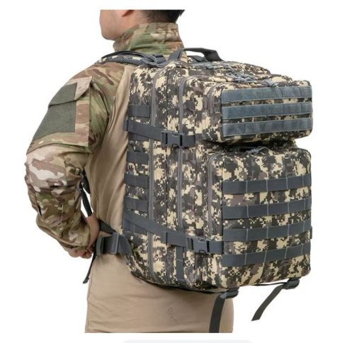 DUŻY PLECAK Wojskowy 45L Podróżny TAKTYCZNY TURYSTYCZNY Z Flagą