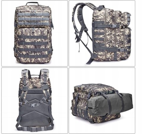 DUŻY PLECAK Wojskowy 45L Podróżny TAKTYCZNY TURYSTYCZNY Z Flagą