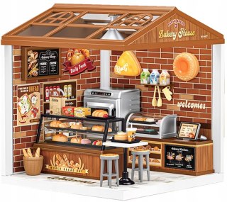 Domek dla Lalek PIEKARNIA Model 3D DIY do Złożenia 118 el. z LAMPKAMI