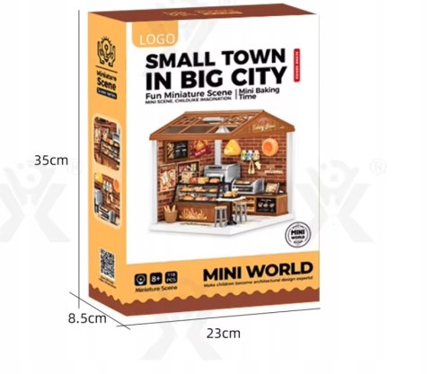Domek dla Lalek PIEKARNIA Model 3D DIY do Złożenia 118 el. z LAMPKAMI