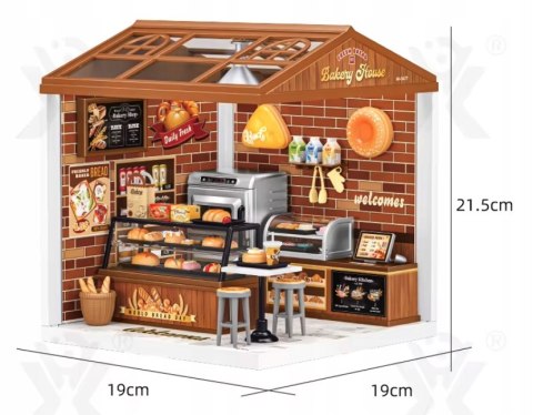 Domek dla Lalek PIEKARNIA Model 3D DIY do Złożenia 118 el. z LAMPKAMI