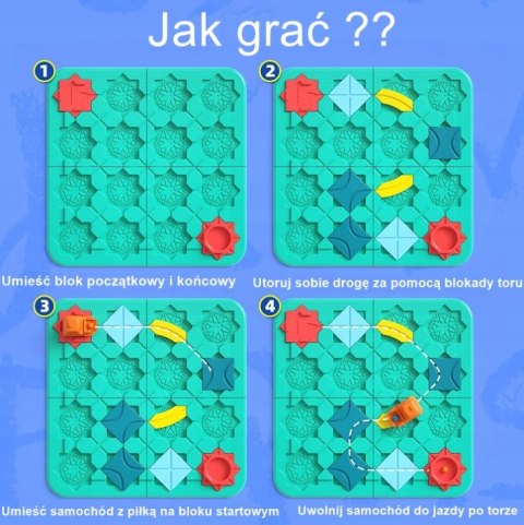 GRA Logiczna Planszowa Układanka Labirynt Budowanie Drogi Klocki puzzle
