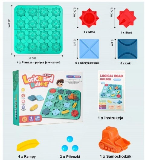 GRA Logiczna Planszowa Układanka Labirynt Budowanie Drogi Klocki puzzle