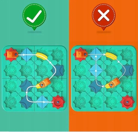 GRA Logiczna Planszowa Układanka Labirynt Budowanie Drogi Klocki puzzle