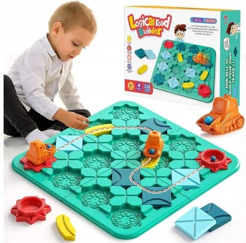 GRA Logiczna Planszowa Układanka Labirynt Budowanie Drogi Klocki puzzle