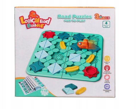 GRA Logiczna Planszowa Układanka Labirynt Budowanie Drogi Klocki puzzle