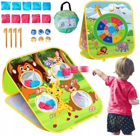 GRA ZRĘCZNOŚCIOWA Rzucanie Woreczkiem Do Celu Na Punkty Piłeczki 3w1