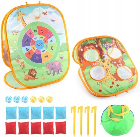 GRA ZRĘCZNOŚCIOWA Rzucanie Woreczkiem Do Celu Na Punkty Piłeczki 3w1