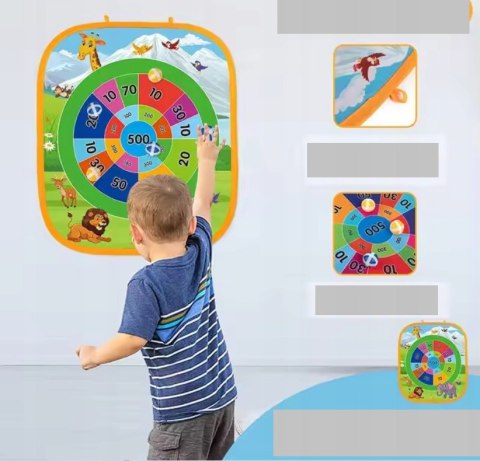 GRA ZRĘCZNOŚCIOWA Rzucanie Woreczkiem Do Celu Na Punkty Piłeczki 3w1