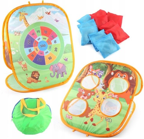 GRA ZRĘCZNOŚCIOWA Rzucanie Woreczkiem Do Celu Na Punkty Piłeczki 3w1