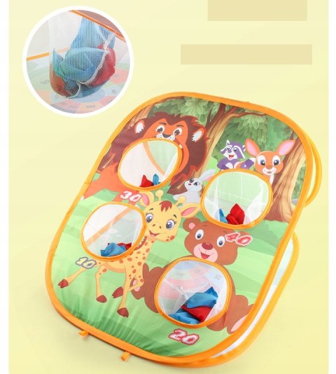 GRA ZRĘCZNOŚCIOWA Rzucanie Woreczkiem Do Celu Na Punkty Piłeczki 3w1