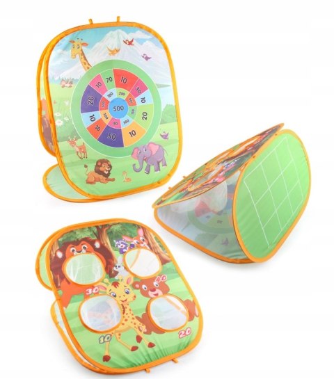 GRA ZRĘCZNOŚCIOWA Rzucanie Woreczkiem Do Celu Na Punkty Piłeczki 3w1