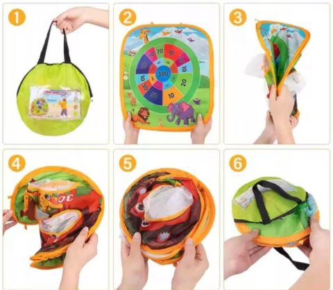 GRA ZRĘCZNOŚCIOWA Rzucanie Woreczkiem Do Celu Na Punkty Piłeczki 3w1