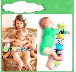 Gąsienica Pluszowa Sensoryczna dla Niemowląt Muzyka Antystresowa Lusterko