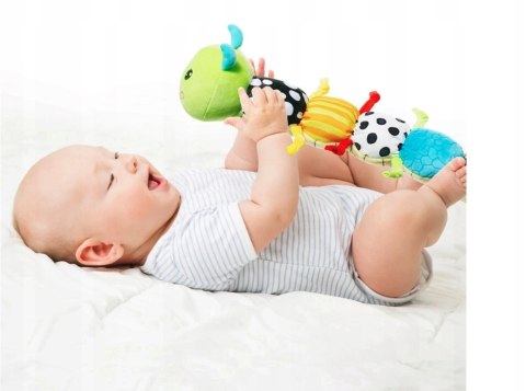 Gąsienica Pluszowa Sensoryczna dla Niemowląt Muzyka Antystresowa Lusterko