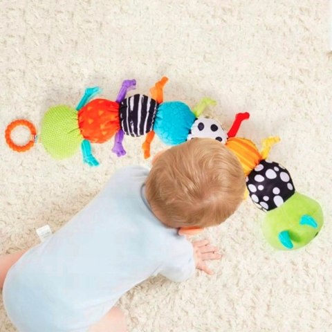 Gąsienica Pluszowa Sensoryczna dla Niemowląt Muzyka Antystresowa Lusterko