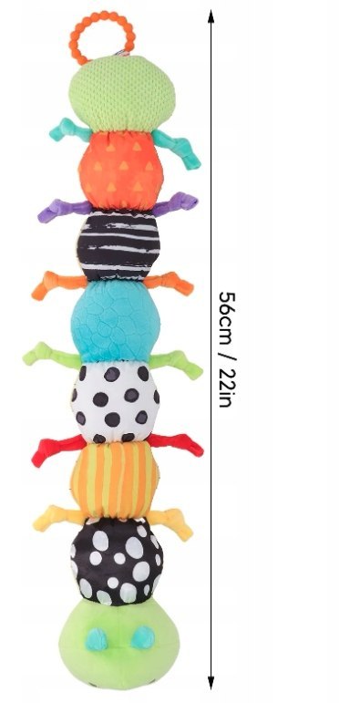 Gąsienica Pluszowa Sensoryczna dla Niemowląt Muzyka Antystresowa Lusterko