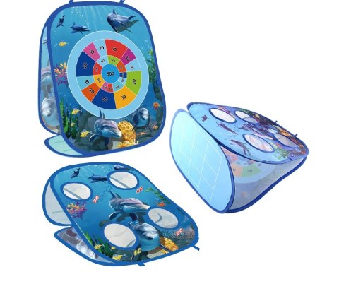 Gra Zręcznościowa Rzucanie Do Celu Woreczkami 3w1 PIŁECZKI Niebieska