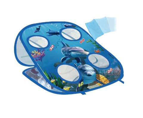 Gra Zręcznościowa Rzucanie Do Celu Woreczkami 3w1 PIŁECZKI Niebieska