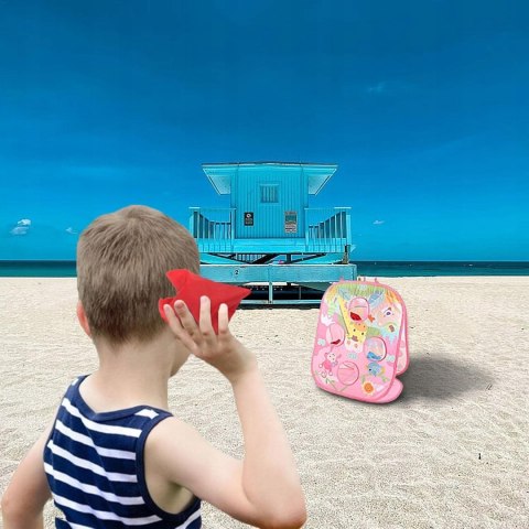 Gra Zręcznościowa Rzucanie Do Celu Woreczkami 3w1 PIŁECZKI Różowa