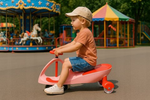 JEŹDZIK Grawitacyjny Dziecięcy Pojazd Bez Pedałów LED Kółkami AUTO Różowy