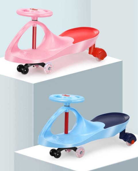 JEŹDZIK Grawitacyjny Dziecięcy Pojazd Bez Pedałów LED Kółkami AUTO Różowy