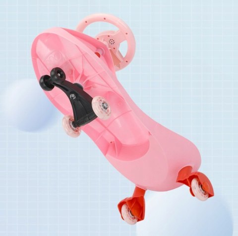 JEŹDZIK Grawitacyjny Dziecięcy Pojazd Bez Pedałów LED Kółkami AUTO Różowy