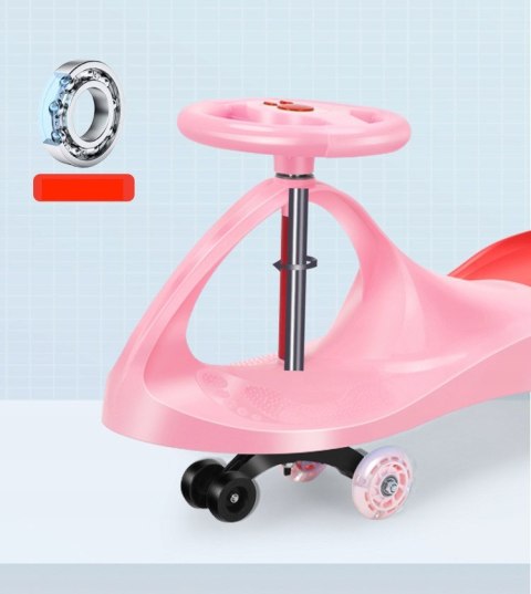 JEŹDZIK Grawitacyjny Dziecięcy Pojazd Bez Pedałów LED Kółkami AUTO Różowy