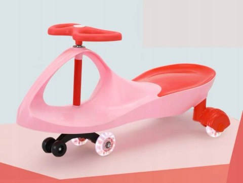 JEŹDZIK Grawitacyjny Dziecięcy Pojazd Bez Pedałów LED Kółkami AUTO Różowy