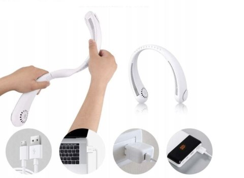 KLIMATYZATOR Przenośny Wiatrak na Szyję Wentylator Mini Chłodzący USB