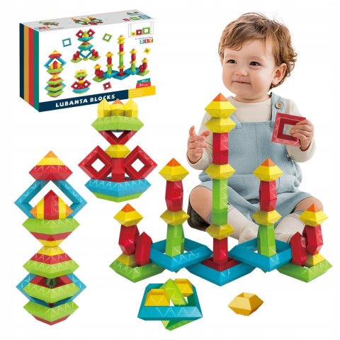 KLOCKI Konstrukcyjne Geometryczne MONTESSORI Figury Piramida 45 el. Prezent