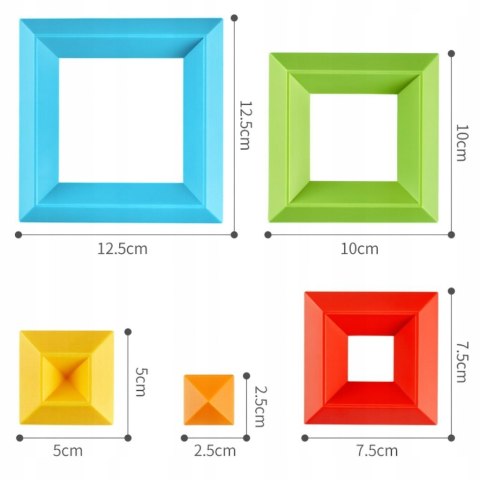 KLOCKI Konstrukcyjne Geometryczne MONTESSORI Figury Piramida 45 el. Prezent