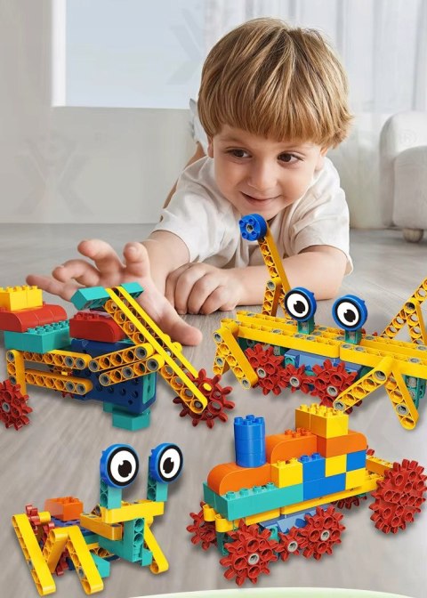 KLOCKI Konstrukcyjne STEAM 344 el. Zestaw 2 Silniki Ruszające Się Kreatywne