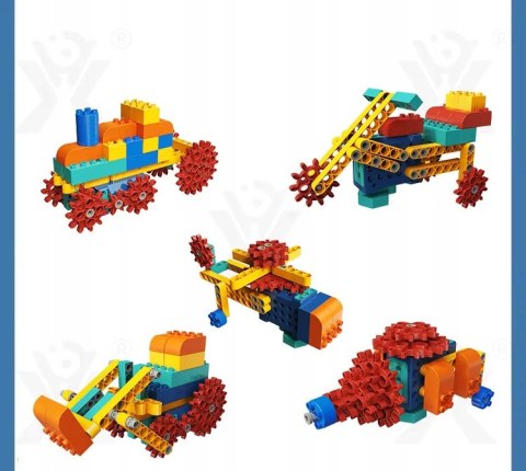 KLOCKI Konstrukcyjne STEAM 344 el. Zestaw 2 Silniki Ruszające Się Kreatywne