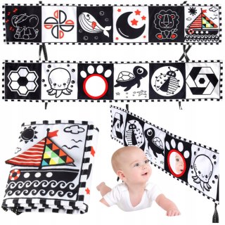 KSIĄŻECZKA SENSORYCZNA Kontrastowa Miękka Nauka Kształty Widzenia Dźwięki