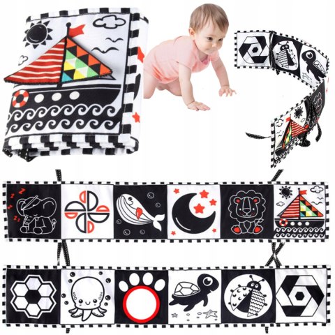 KSIĄŻECZKA SENSORYCZNA Kontrastowa Miękka Nauka Kształty Widzenia Dźwięki