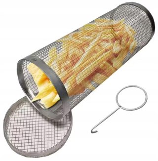 Kosz Do Grillowania Warzyw Frytek RUSZT Siatka Obrotowa 30 x 9,3 cm