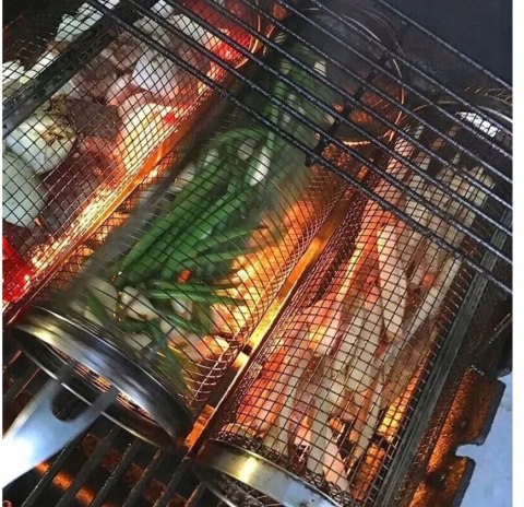 Kosz Do Grillowania Warzyw Frytek RUSZT Siatka Obrotowa 30 x 9,3 cm