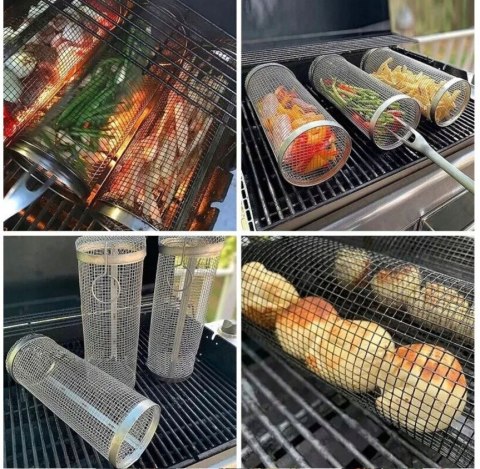 Kosz Do Grillowania Warzyw Frytek RUSZT Siatka Obrotowa 30 x 9,3 cm