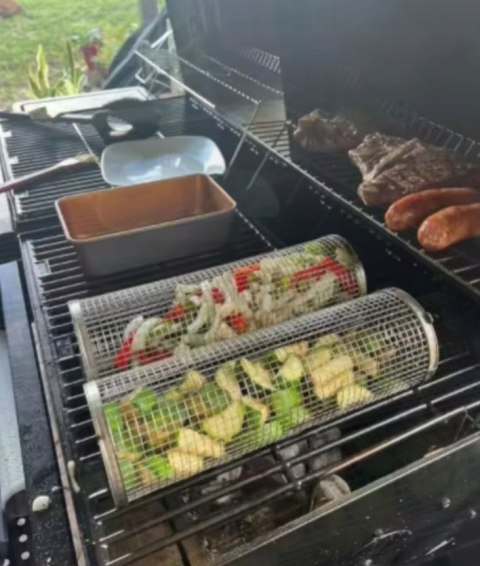 Kosz Do Grillowania Warzyw Frytek RUSZT Siatka Obrotowa 30 x 9,3 cm