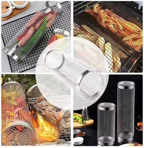 Kosz Do Grillowania Warzyw Frytek RUSZT Siatka Obrotowa 30 x 9,3 cm
