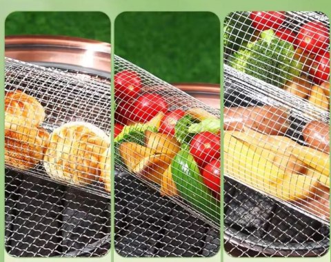 Kosz Do Grillowania Warzyw Frytek RUSZT Siatka Obrotowa 30 x 9,3 cm