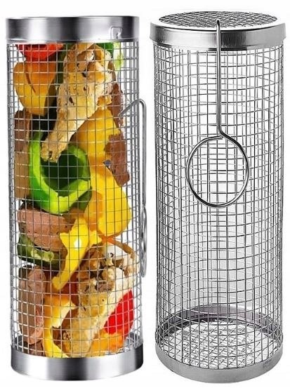 Kosz Do Grillowania Warzyw Frytek RUSZT Siatka Obrotowa 30 x 9,3 cm
